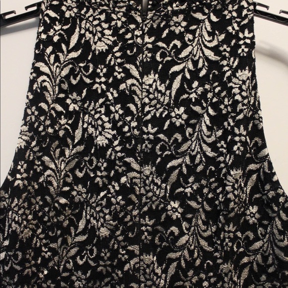 Black prom dress with white floral design&crystals - Picture 5 of 5